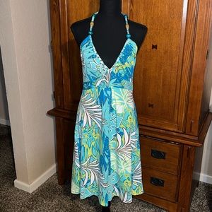 Miss Me Leaf Printed Dress With Neckline Detailing